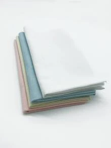 4 قطع ، قماش مُقلد من الكتان بمقاس 50*50سم ، 1 وردي ،1 بيج ، 1 أزرق ، 1 أبيض (قماش DIY / قماش تطريز)