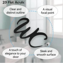 WC卫生间标识牌黑色亚克力-免钉送胶带-商场卫浴超市酒店客房公共卫生间标识牌 - 黑色 - 查看 5