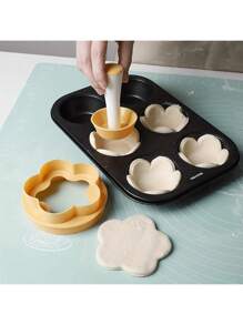 2 Stücke, Blumen Tortenheber und Tart-Tamper Set - ideal zum Backen von Tartes, Keksen und Keksn - Küchengeräte und Zubehör