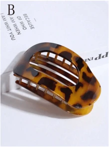 1/3 New Leopard Flat Round Hair Clips, Valentine's Day Halloween Women's Special, Large Alligator Clips, Simple Party Fashion Hair Accessories