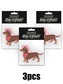 Kawaii'wiener Dog,Dachshund &STRAWBERRY&CHERRY' Y2K Patterns Design , Car Air Freshener Pendant - Cartoon Anime Style For Rearview Mirror, Vent Clip, Home & Office Decor, Creative & Fun Design, Idea Gifts For Friend