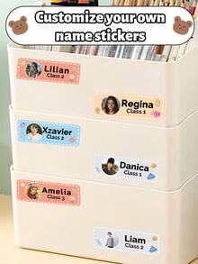60pcs Customize Photo Personalized Name Stickers, Customizable Class Transparent Waterproof PVC Stickers, Self-Adhesive Labels, Perfect Learning Supplies For Holiday Office Innovation And Handicraft Challenges Adhesive Exquisite, Cute, Adorable, Colorful, Cartoon Custom, Personalized, Unique Ideal Gifts For Him Her, Family, Friends, Son, Daughter, School Students, Kids For Children's Day, For Birthdays School, Home, Multi-Functional, For Father's Day, For Graduation, For Weddings, For Housewarming,Warm Ambience,Winter Grace