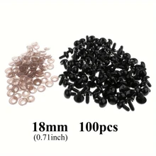 Value Pack 100pcs Black Plastic Threaded Eyes Animal Doll Teddy Bear DIY Craft Doll Accessories 10mm/18mm