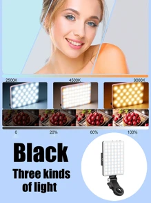 Luce per selfie ricaricabile, Luce di riempimento per telefono con molletta, Luce video portatile e rimovibile con molletta per selfie, trucco, live streaming, compatibile con iPhone, Android, iPad, smartphone, Luce LED portatile dimmerabile, per fotografia, selfie, registrazione video, videoconferenze
