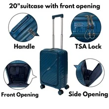 ORLACS Juego de equipaje, Juego de maletas 20+24+28, Juego de tres piezas, Material rígido de PP, El modelo de 20" se puede abrir por la parte frontal, Ligero, Candado de seguridad TSA, Gran capacidad de almacenamiento, Ruedas universales silenciosas de 360°, Alta calidad, Duradero, Impermeable, Resistente al desgaste y a los arañazos, Marca europea, Diseño europeo, Artículo superior, Apto para viajes de negocios, Esencial para viajes de negocios, Transporte, Vacaciones, Cómodo para viajes en familia, Equipaje de mano para aerolíneas, El modelo de 20" no tiene asa lateral, Regalo especial, Apto para hombres y mujeres, Múltiples colores disponibles