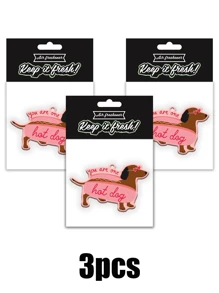 Kawaii'wiener Dog,Dachshund &STRAWBERRY&CHERRY' Y2K Patterns Design , Car Air Freshener Pendant - Cartoon Anime Style For Rearview Mirror, Vent Clip, Home & Office Decor, Creative & Fun Design, Idea Gifts For Friend