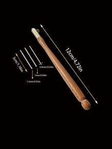 1 Set Luneville Sparkling Beaded Embroidery Tools: Tambour Hook In Brown And Apricot Handles, With 3 Needle Set S Couture - Multicolor - View 6