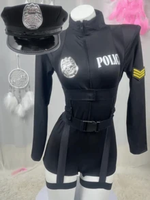 1 pieza, Gorras de policía unisex, gorras de guardia, gorras para representar roles en Halloween, regalos del Día de San Valentín, suministros del Día de San Valentín, disfraces navideños, apropiado para fiestas festivas, se puede combinar con uniformes sexys y disfraces eróticos - B - Ver 19