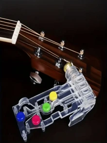 1/2 件吉他和弦练习辅助工具 - 透明手指力量训练器，带有彩色编码按钮，易于与琴颈连接，是送给吉他爱好者的完美礼物，手指定位工具/人体工学吉他工具/角色塑造工具，亚克力材质' - 彩色 - 查看 6