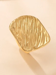 1/3/6 peças, anéis de aço de titânio ajustáveis decorados com strass, luxuosos, dourados, exagerados, florais, quadrados, sol e estrela do mar, enviados aleatoriamente, adequados para mulheres, combinação diária, presente, casamento e festa