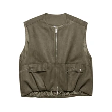 DEEKA Nouveau printemps été Femmes Gilet sans manches effet velours