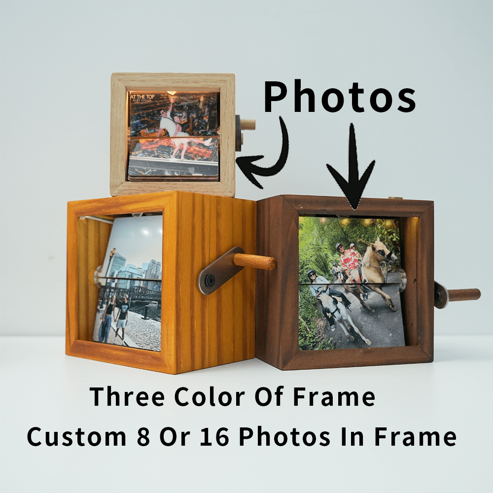 1 stuk aanpasbare fotolijst met 8 of 16 foto's, verkrijgbaar in 3 kleuren, formaat 10 cm groot (zonder lichteffect) - gepersonaliseerd fotocadeau, cadeau voor een familielid, Valentijnsdagcadeau, Moederdagcadeau, Vaderdagcadeau, Kerstcadeau