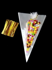 150pcs/100pcs/50pcs/25pcs/1pc Diy Wedding Birthday Party Opp Bags, Transparent Triangle Candy Food Bags, Food Bag Food Box Suitable For Candy Chocolate Etc.Lot Diy Candy Bag, Wedding Favors, Birthday Party Decoration, Ideal For Baking, Candy, Pastry, And Snack Packaging Wedding Party Gift Bags - Multicolor - View 6
