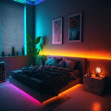 HBOWMDJIA 3ft-100ft Smart LED Lights For Bedroom, RGB Dynamic Lighting USB Strip Light, 44 Keys Remote Control, App Control With Timing, Music Sync, Flashing, Jumping, LED Strip Lights Suitable For Living Room, Bedroom Room Decor, New Year, Christmas Gifts, Wedding Decor - 小型的 - 查看 9