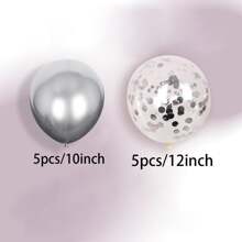 10/20/30 pezzi Set di palloncini in metallo blu/argento/oro/rosso e palloncini coriandoli multicolori, lattex elio, adatti per decorazioni di feste di compleanno e laurea