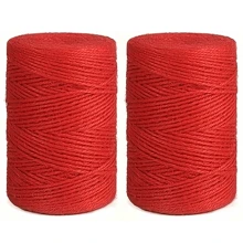 2 Rolls 2mm Strong Jute Garden Twine, 100m/328ft Length, Brown Color, Versatile Rope For Gardening Tomato Climbing Plants Tying, Floral Crafts, Gift Packaging Decoration