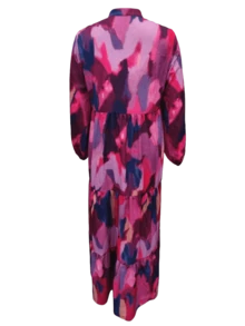 女士蜡染印花长款阿巴雅连衣裙 - 彩色 - 查看 2