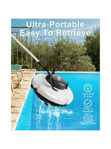 Kabellose robotische Poolreinigung, automatischer Poolsauger, 90-minütige Laufzeit, leistungsfähig, selbstparkend, leicht, ideal für flache/unterirdische Pools bis zu 20 Meter / 100 Quadratmeter