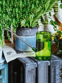 1L Edelstahl Kanne mit langem Ausguss, transparenter Haushaltswassertopf, Gartenbewässerungswerkzeug mit großer Kapazität