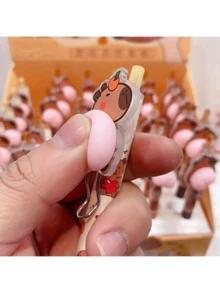 6/3/1 支装水豚屁股形卡通创意减压挤压圆珠笔，学校用品，返校