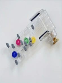 1/2 件吉他和弦练习辅助工具 - 透明手指力量训练器，带有彩色编码按钮，易于与琴颈连接，是送给吉他爱好者的完美礼物，手指定位工具/人体工学吉他工具/角色塑造工具，亚克力材质' - 彩色 - 查看 10