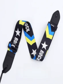 1 件可调节仿皮吉他背带，多种图案，适用于电吉他、原声吉他、民谣吉他、古典吉他、贝斯 - 优质乐器配件，个性化吉他背带 - 彩色 - 查看 15