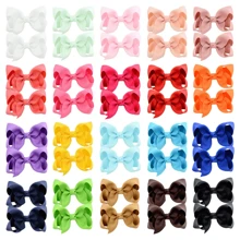 30 Stück/20 Stück/10 Stück 7 cm einfarbige Polyester Schleifen Haarspangen, Haaraccessoire, Schul-Accessoire