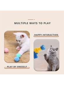 Juego interactivo de lanzador de pelotas para gatos, con un lanzador y 20/50 bolas de fieltro. Adecuado para gatos de interior, es un juguete deportivo para gatos que promueve el amor y la confianza entre el dueño y el gato. El color es aleatorio.