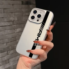 AMG-Designed Sports Performance Phone Case For IP 16, 15, 14, 13, 12, 11 Pro Max, X, XR, XS Max, 8 And 7 Plus Models, With Matte Anti-Drop Back Cover - 銀色 - 查看 2