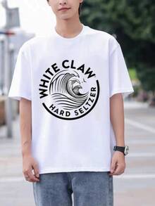 Men's "White Claw" Graphic T-Shirt - Hard SELTER Design, , Crew Neck, Short Sleeve, Breathable & Comfortable For Summer Casual Wear - 白色 - 查看 6