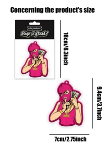 “PINK ART BABY GIRL”设计，汽车挂饰，汽车香氛，汽车空气清新剂和后视镜装饰 - 持久香味，为车内带来清新诱人的氛围，是送给朋友的有趣礼物 - 彩色 - 查看 7