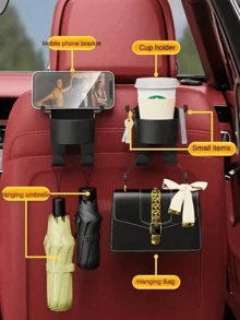 1pc Multifunctional Car Seat Back Hooks, 2 In 1 Car Hook With Cup Holder, Car Interior Accessories