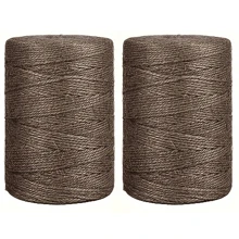 2 Rolls 2mm Strong Jute Garden Twine, 100m/328ft Length, Brown Color, Versatile Rope For Gardening Tomato Climbing Plants Tying, Floral Crafts, Gift Packaging Decoration