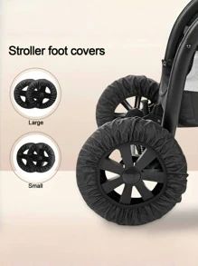 2pcs/1set Baby Stroller Wheel Covers, Large Universal Baby Stroller Wheel Protectors, Elastic Polyester Dust-Proof Wheel Covers For Outdoor/Rainy Day Use, Clean Indoor Floors, Ideal Thanksgiving & Christmas Gifts