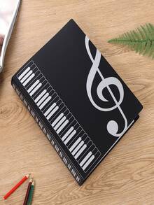 1pc Music Piano Notation File Folder, Suitable For A4 File Folder, Booklet, Pentagram Folder, For Students, Musicians, Piano Score Folder With 40 Pockets Music File Folder - Multicolor - View 13