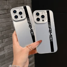AMG-Designed Sports Performance Phone Case For IP 16, 15, 14, 13, 12, 11 Pro Max, X, XR, XS Max, 8 And 7 Plus Models, With Matte Anti-Drop Back Cover - 銀色 - 查看 1