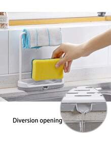 1pc Kitchen Sink Organizer Caddy,Double Layer Dish Cloth Sponge Holder,Countertop Drying Rack,Space Saving,Quick Dry,Kitchen Cleaning Supplies Storage,Home Use For Housewives/Househusbands,Plasti,Gray,Sink Side,Compact & Portable,Good Helper For Kitchen Storage.