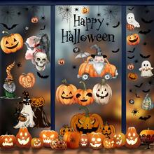 102pcs Halloween Window Clings - Pumpkin, Spider, Bat, & Gnome Stickers, Double-Sided Reusable Decals For Home, Office & Party Decor, Festive Halloween Decoration With "Happy Halloween" Banner, Reusable Decorations | Holiday Vibrant Stickers | Semigloss Finish, Halloween Home Decor, Waterlowrie Wall Decor Wall Sticker Room Decor Wall Stickers Fall Decor Halloween Decorations