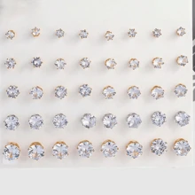 20pcs Set Sparkling Faux Rhinestone Stud Earrings, Fashionable & Versatile Mini Earring Accessories, Suitable For Everyday Wear