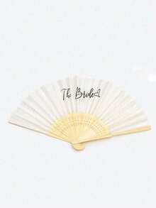 5把/1把白色新娘爱心印花丝绸木质折扇，竹制手持折扇，适合新娘、单身派对、婚礼、新娘送礼会装饰、伴娘礼物、单身派对拍照道具、婚礼装饰、新娘礼物、单身派对装饰和新娘送礼会配饰，派对和活动的绝佳选择，夏季配饰 - 彩色 - 查看 16