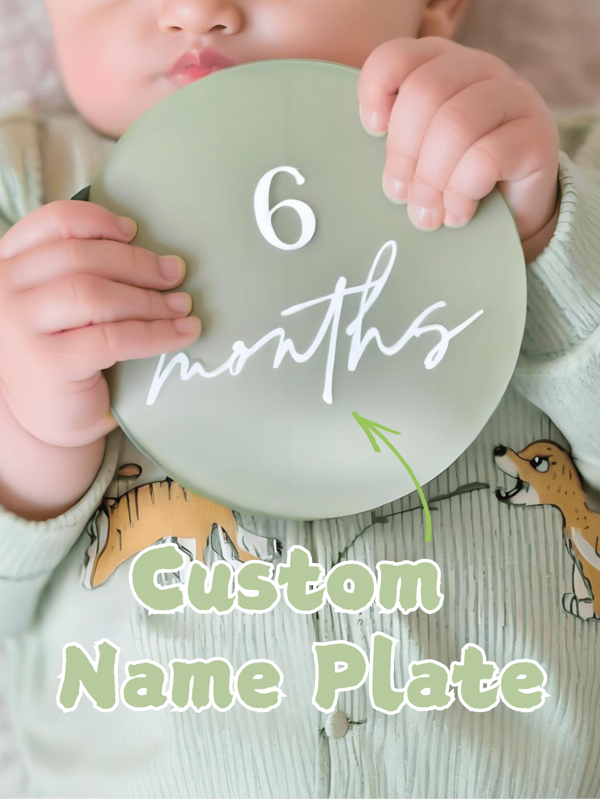 Letrero de acrílico personalizado con estadísticas de nacimiento del bebé - Placa personalizada con el nombre del recién nacido y marcadores de hitos mensuales, ideal para baby shower, decoración de la guardería y accesorios para fotos para volver a la escuela