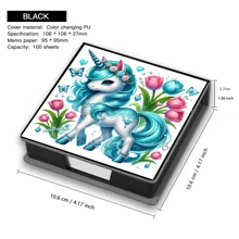 Scatola decorativa per promemoria con motivo adesivo senza diamanti, stile artistico, può essere utilizzata per conservare note e decorare la scrivania. Il blocco memo autoadesivo ha 160 pagine con firma, adatto per registrare idee, attività e articoleria da ufficio quotidiana