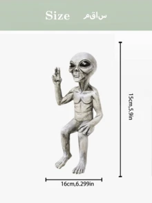 1件外星人树脂摆件，外星人UFO户外小矮人花园雕像装饰，户外节日装饰，夏季主题物品，家居花园装饰，庭院装饰，庭院用品 - 彩色 - 查看 5