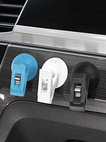 2pcs Car Interior Window Clip-On Black Suction Cup Holder, Plastic Suction Cup Detachable Bracket, Suitable For Sunshade, Towel, Ticket And More - Multicolor - View 8