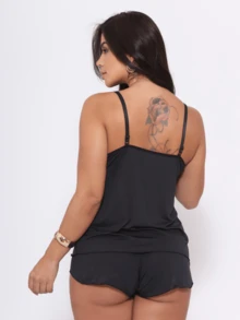 Bicolor Baby Doll Feminine Lace Thin Strap Cold Mesh Comfortable Sensual And Light For Sleeping, - 彩色 - 查看 4