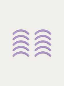 1 pieza Rizador de pestañas de acero inoxidable con peine + 10 piezas de almohadillas de repuesto, rizador de pestañas manual color lila claro, rizador de pestañas sin pellizcos, herramienta de maquillaje, herramienta de belleza, herramienta para ojos, herramienta para pestañas postizas, fácil de reemplazar las almohadillas, duradero, unisex, apto para uso doméstico y distribución comercial