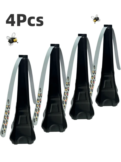 4 件装，桌面苍蝇扇，室内外用餐电动苍蝇拍，驱赶苍蝇，野餐桌面风扇，烧烤、派对、餐厅、家居、活动驱蝇风扇，电池供电食物旋转风扇，便携式防蝇风扇