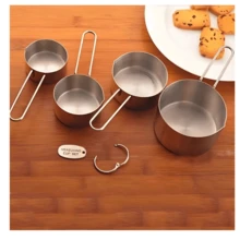 Kit de Medidores 9 Peças Profissionais Inox Cozinha e Restaurante + Espátula – 5 Colheres + 4 Copos Medidores + Espátula - Prata - Visão 2