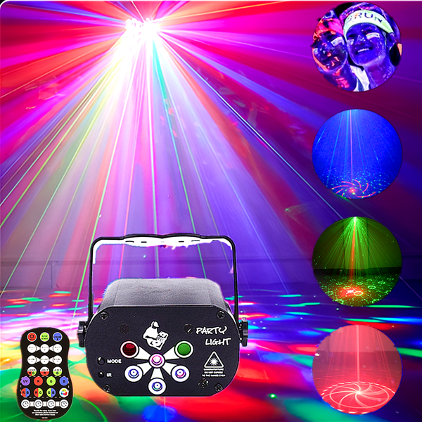 Proyector de iluminación estroboscópica de discoteca DJ con efecto UV mejorado, control remoto para activar para reuniones en el hogar, club, bar, cumpleaños, KTV, decoración de ambiente romántico para fiestas