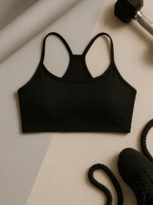 Regata Cropped Alça Fina Top Esportivo